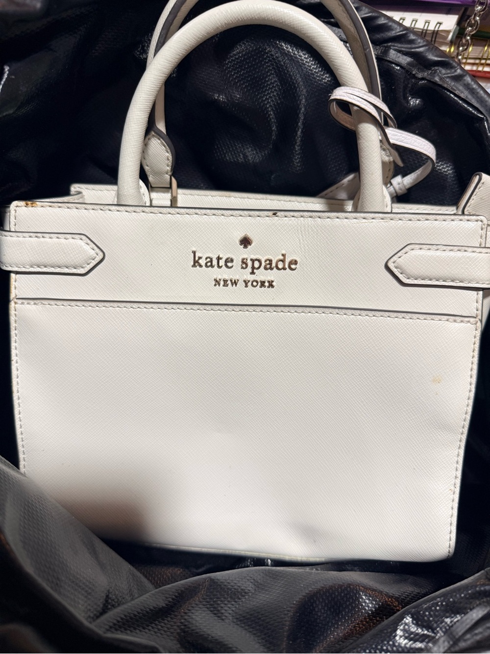 kate spade White Leather Mini Satchel with Top Handles - Picture 1 of 1